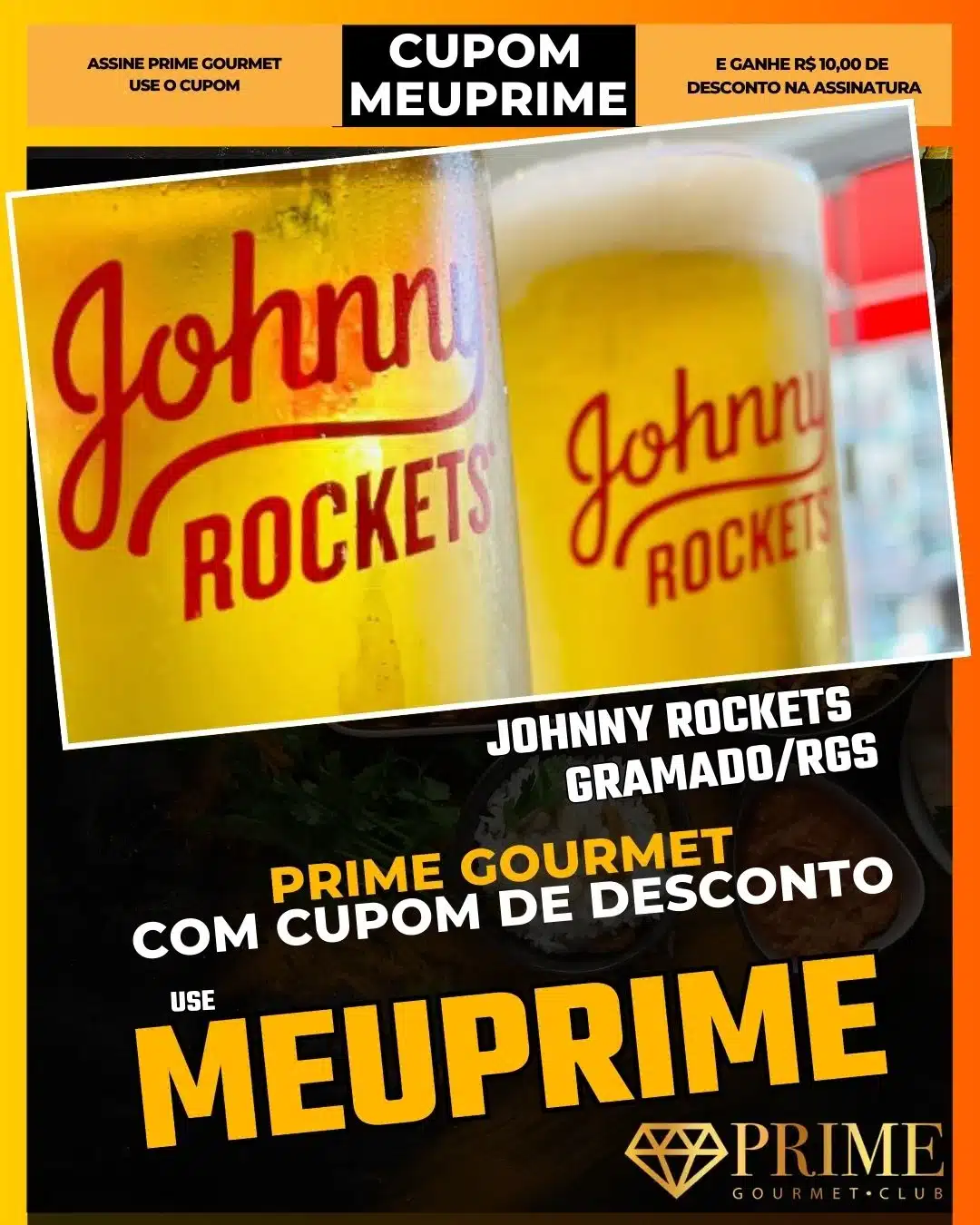 Johnny Rockets Gramado,Hamburgueria Americana,Prime Gourmet Desconto,Milkshake Gramado,Restaurante Anos 50,Cupom MEUPRIME,Onde comer barato Gramado,Garçons Dançantes