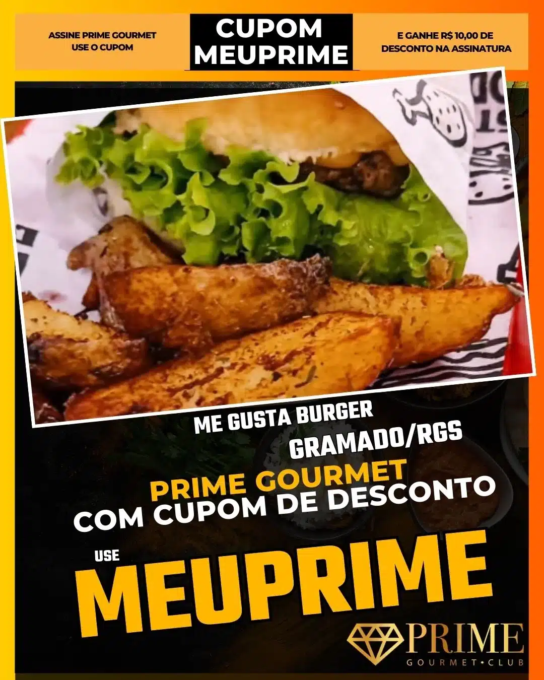 prime gourmet gramado canela cupom meuprime me gusta burger