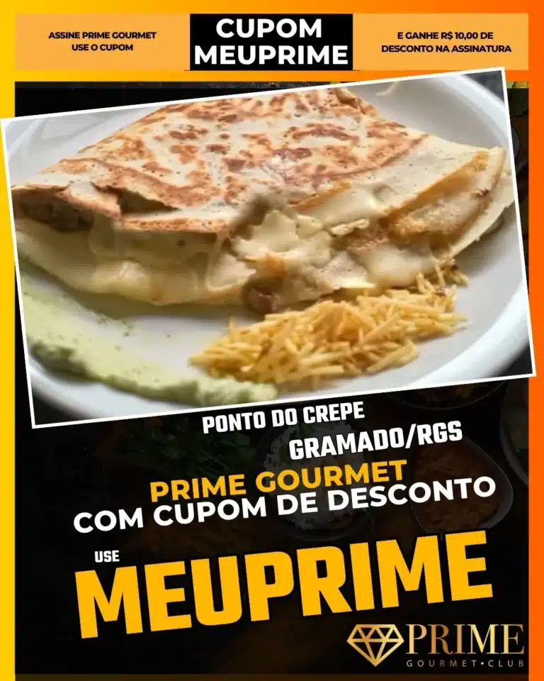 Ponto do Crepe Gramado,Crepe Francês,Prime Gourmet Desconto,Lanche de Rua,Crepe de Nutella,Cupom MEUPRIME,Onde comer barato,Doce Gramado