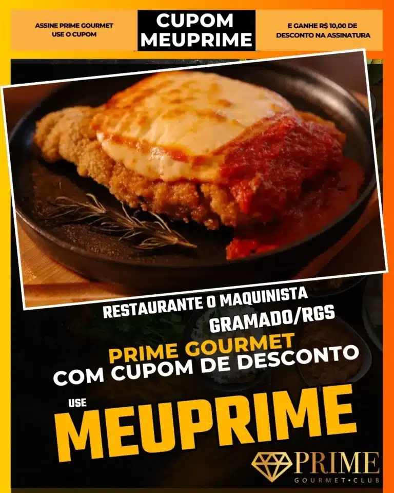 O Maquinista Gramado,Restaurante Perto Rodoviária,Prime Gourmet Desconto,Ala Minuta Gramado,Almoço Barato,Cupom MEUPRIME,Comida Caseira,Prato Feito