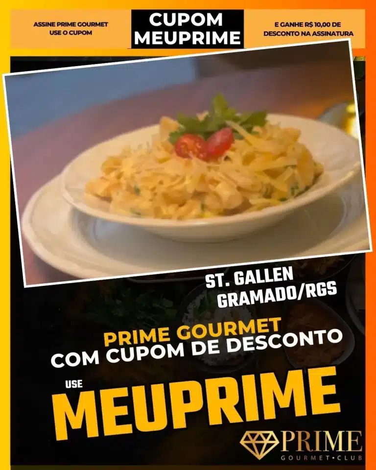 St. Gallen Gramado,Restaurante de Fondue,Prime Gourmet Desconto,Jantar Romântico Serra Gaúcha,Sequência de Fondue,Cupom MEUPRIME,Melhor Fondue Gramado,Cozinha Suíça