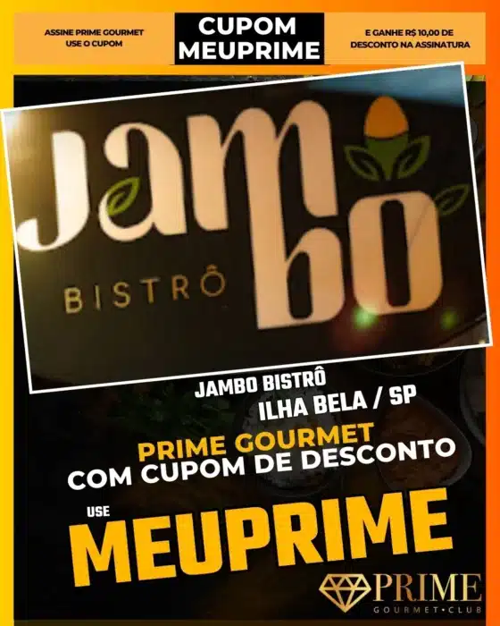 prime gourmet ilha bela sp cupom meuprime jambo bistrô