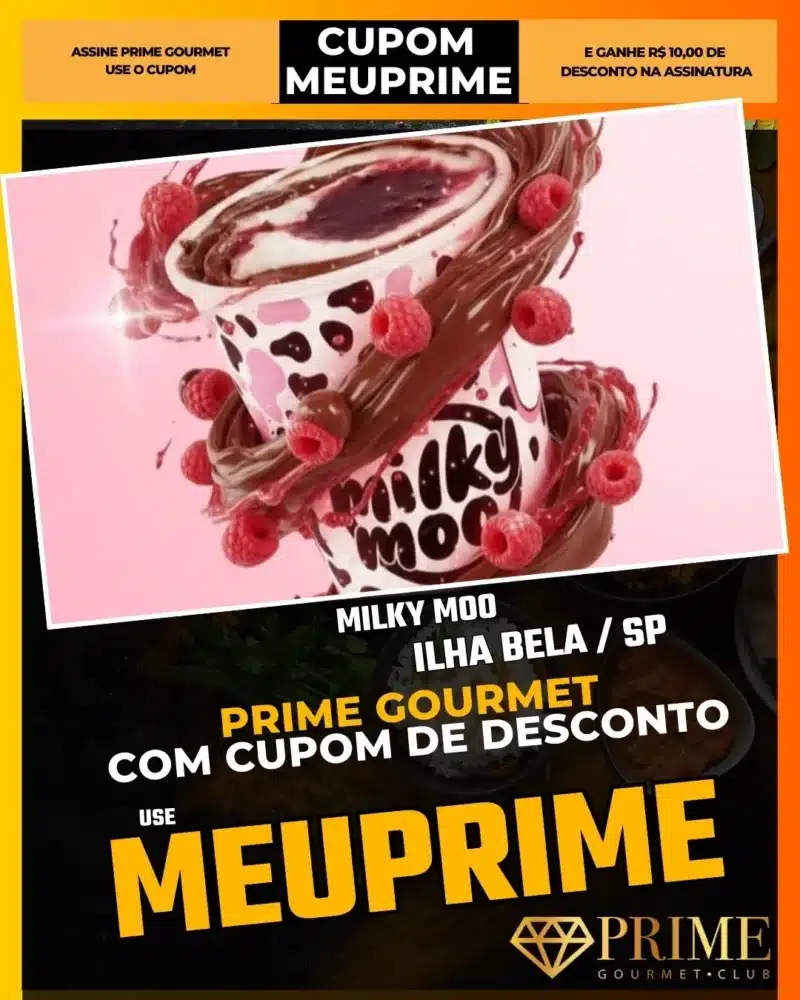 prime gourmet ilha bela sp cupom meuprime milky moo
