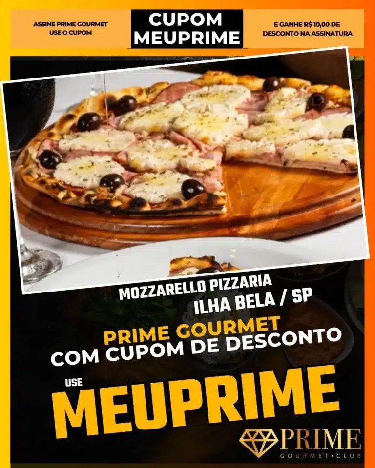 Mozzarello Ilhabela,Pizza Ilhabela,Jantar Família Ilhabela,Prime Gourmet Desconto,Forno a Lenha,Onde comer pizza,Cupom MEUPRIME,Pizzaria Aconchegante
