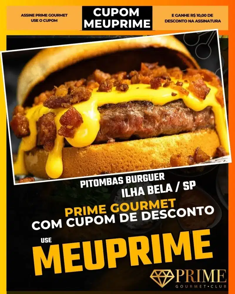 prime gourmet ilha bela sp cupom meuprime pitombas burguer