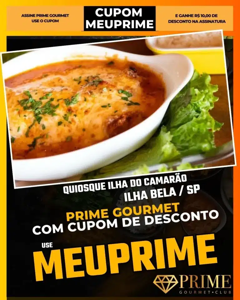 Quiosque Ilha do Camarão,Petiscos na Praia Ilhabela,Camarão Frito,Prime Gourmet Desconto,Almoço Beira Mar,Onde comer na praia,Cupom MEUPRIME,Frutos do Mar