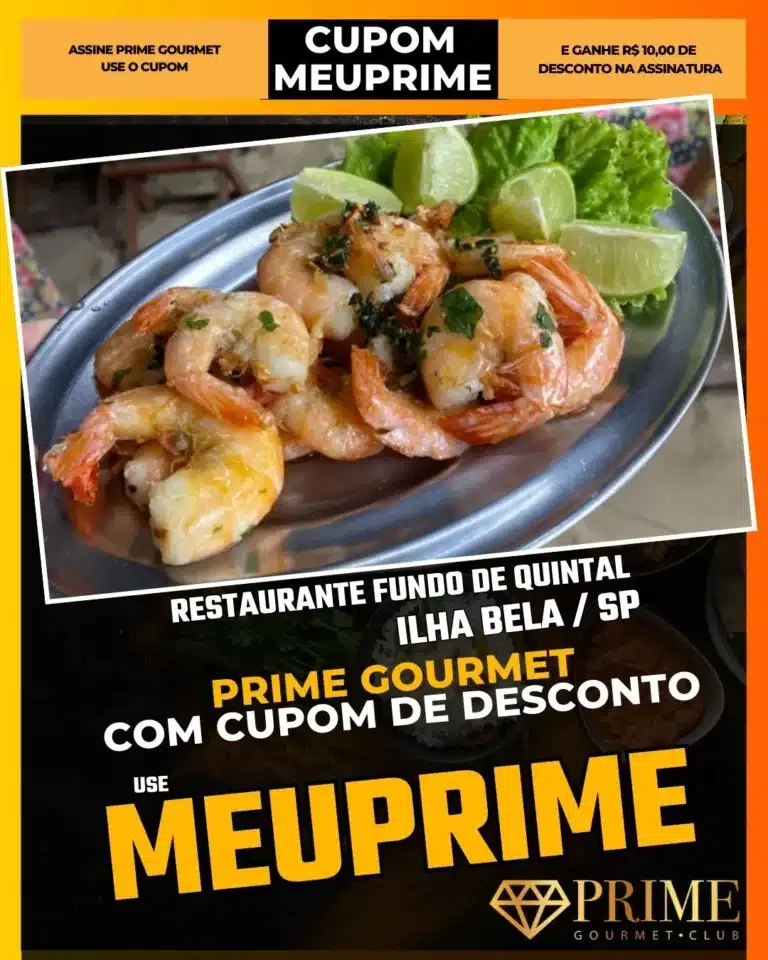 Restaurante Fundo de Quintal Sahy,Comida Caiçara Barra do Sahy,Peixe Frito com Pirão,Prime Gourmet Desconto,Restaurante Escondido,Almoço Família,Cupom MEUPRIME,Gastronomia Local