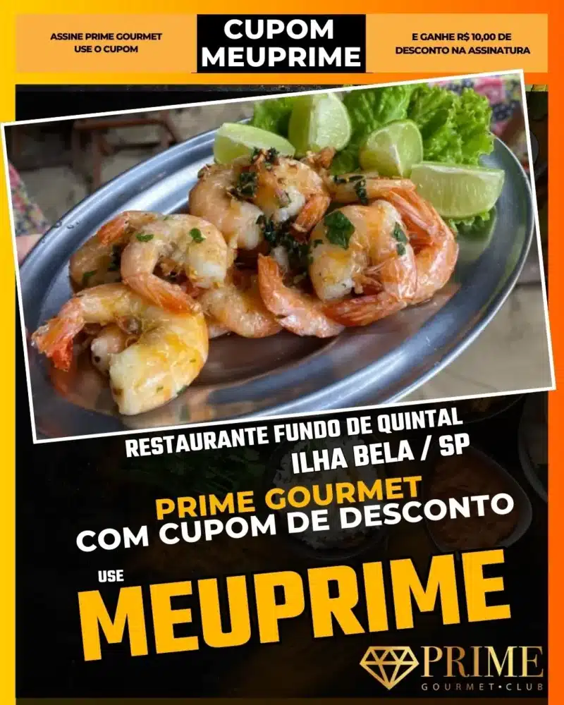 prime gourmet ilha bela sp cupom meuprime restaurante fundo de quintal