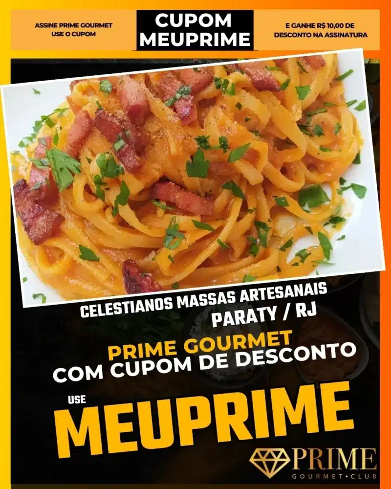 prime gourmet paraty rj cupom meuprime celestianos massas artesanais