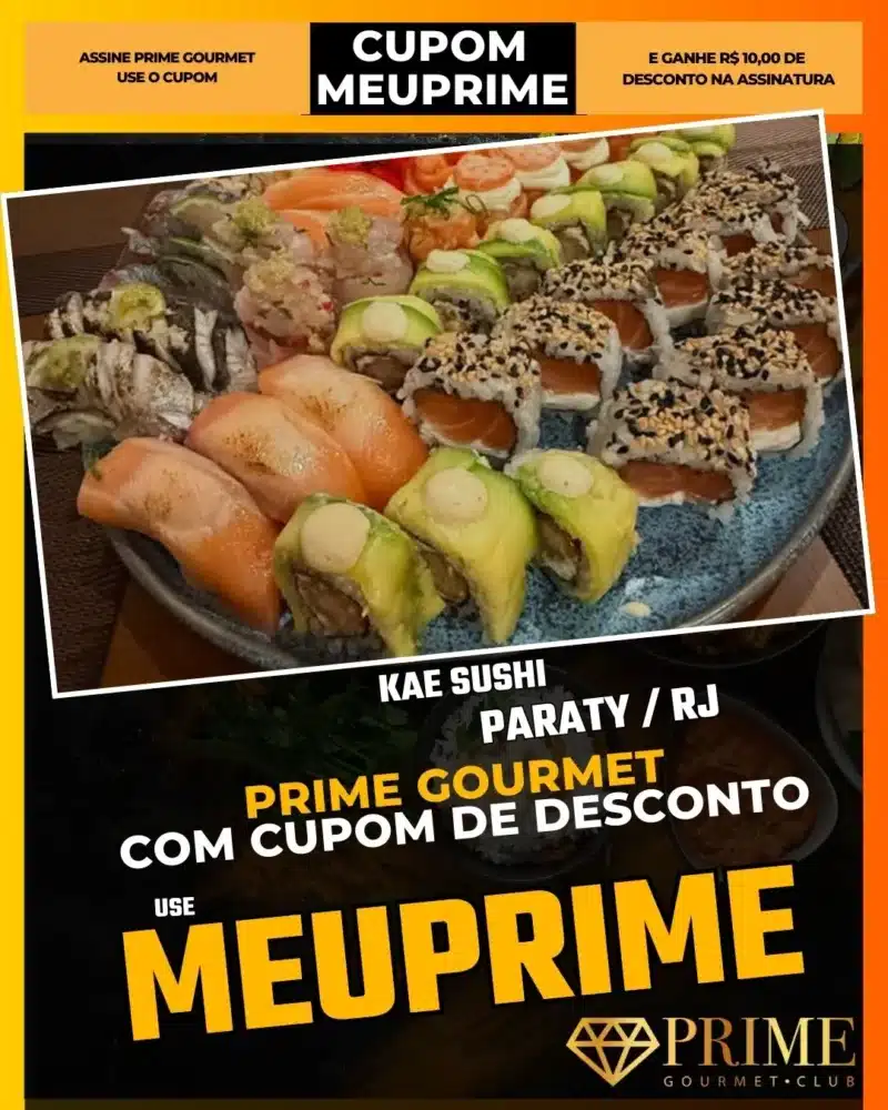 prime gourmet paraty rj cupom meuprime kae sushi