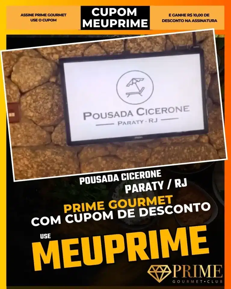 Pousada Cicerone Paraty,Pousada Barata Paraty,Hospedagem Paraty,Prime Gourmet Desconto,Diária Grátis,Onde ficar em Paraty,Cupom MEUPRIME,Hotel Econômico