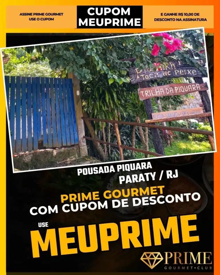 Pousada Piquara Paraty,Pousada Natureza Paraty,Hospedagem Barata,Prime Gourmet Desconto,Diária Grátis,Onde dormir em Paraty,Cupom MEUPRIME,Pousada Tranquila