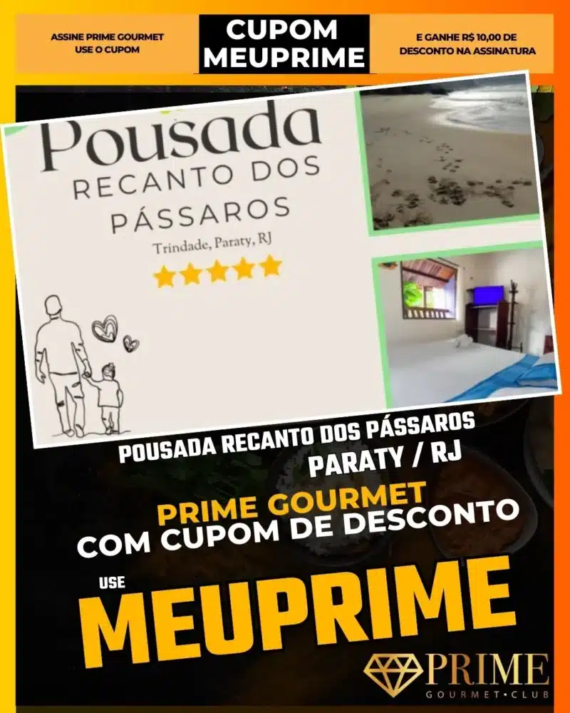 prime gourmet paraty rj cupom meuprime pousada recanto dos pássaros