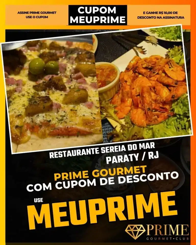 Sereia do Mar Paraty,Restaurante Jabaquara,Quiosque Paraty,Prime Gourmet Desconto,Lula à Dorê,Almoço Praia,Cupom MEUPRIME,Petiscos do Mar