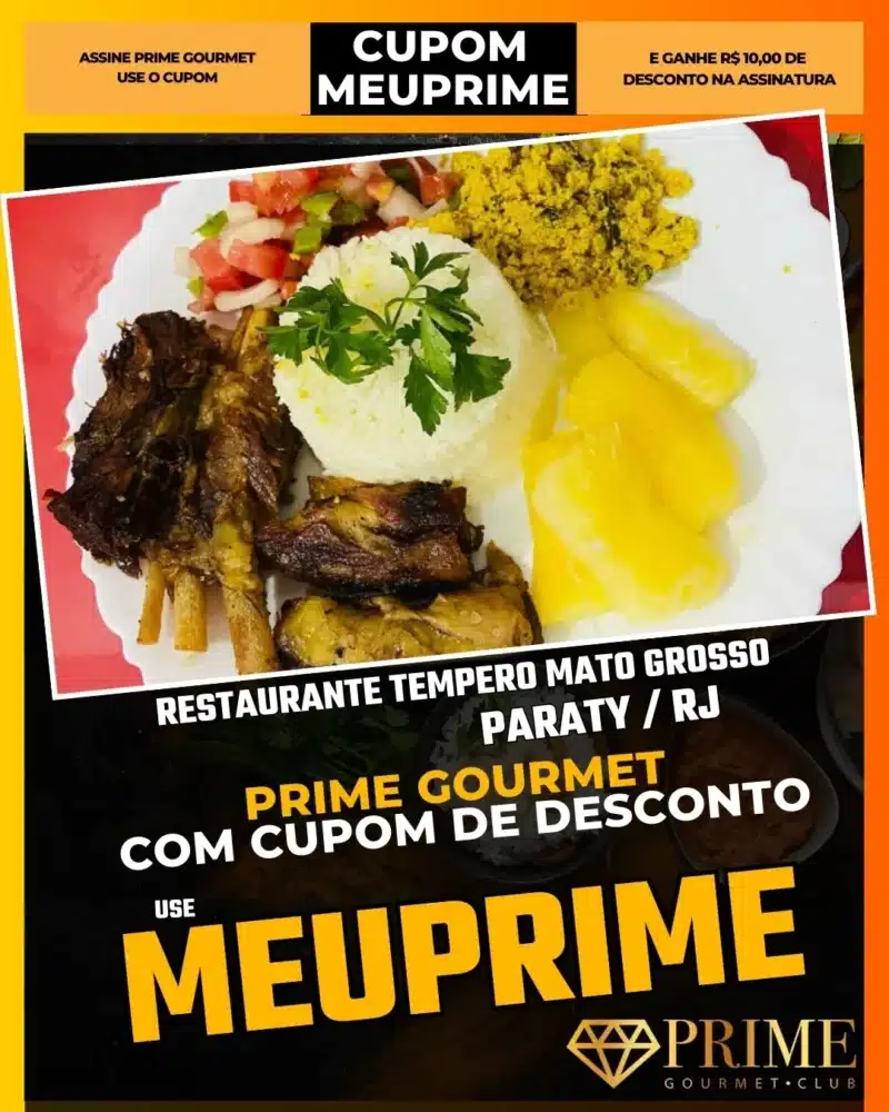 prime gourmet paraty rj cupom meuprime restaurante tempero mato grosso
