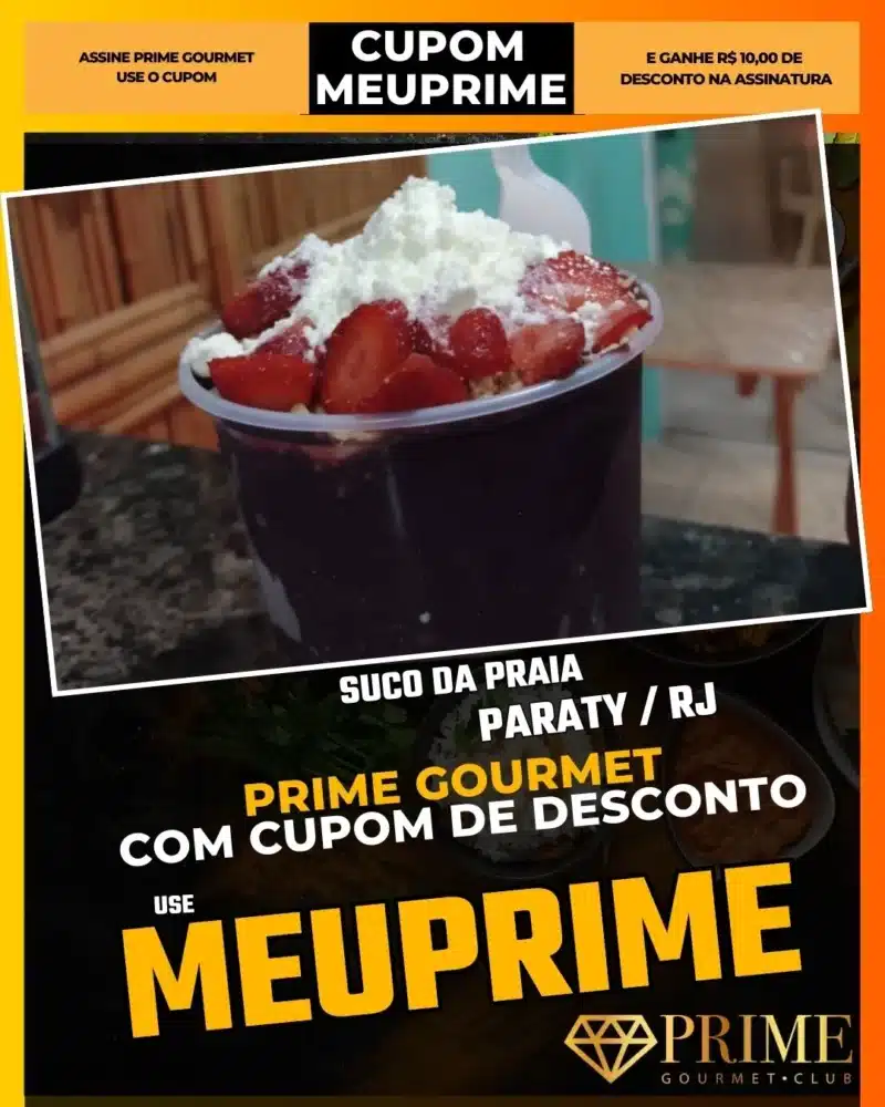 prime gourmet paraty rj cupom meuprime suco da praia