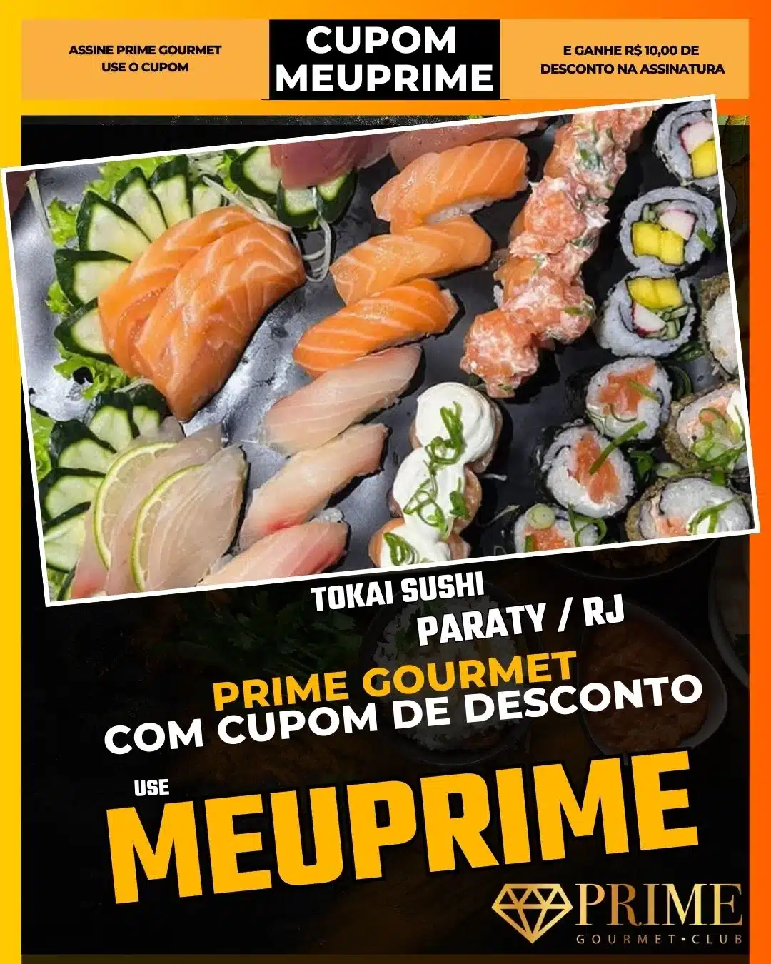 prime gourmet paraty rj cupom meuprime tokai sushi