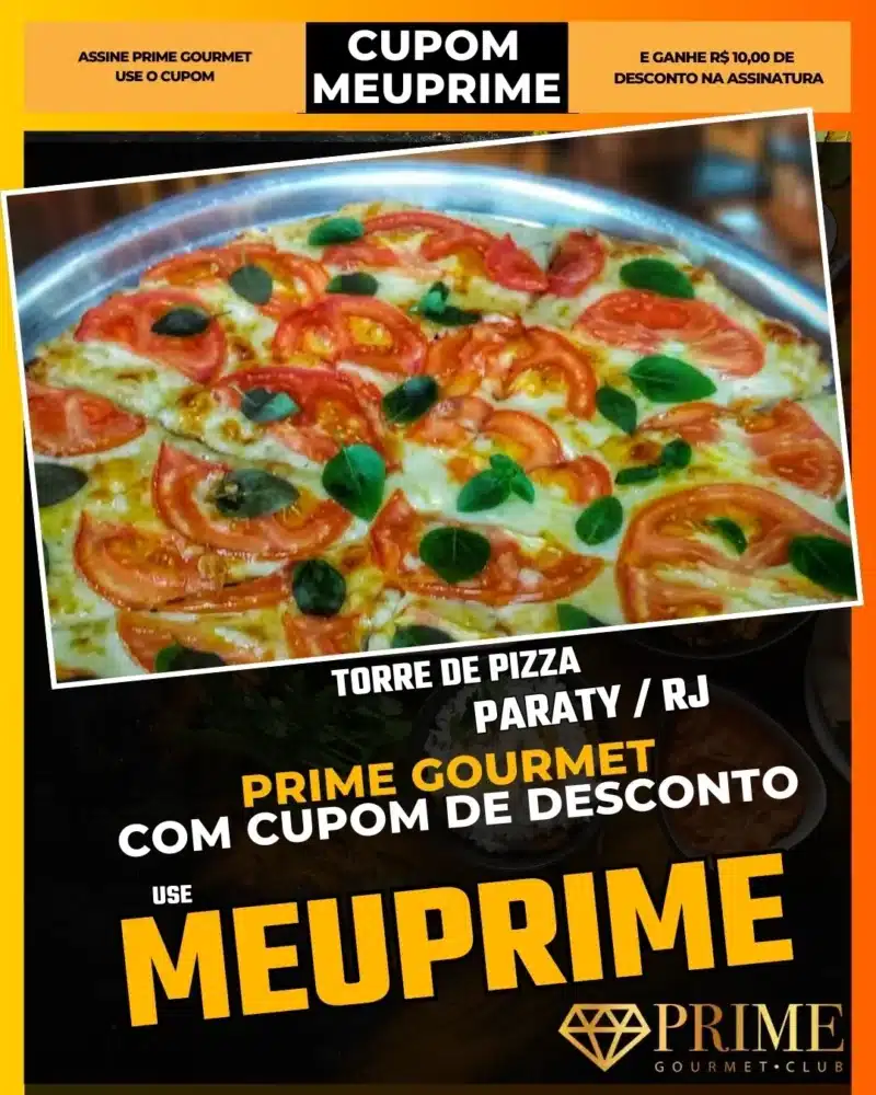 prime gourmet paraty rj cupom meuprime torre de pizza