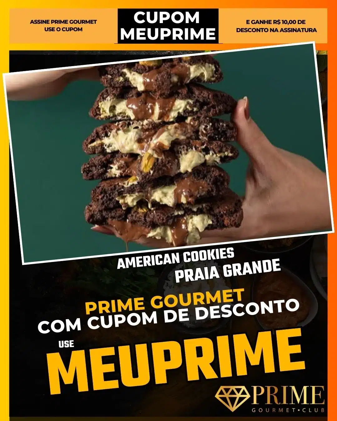 prime gourmet praia grande sp cupom meuprime american cookies
