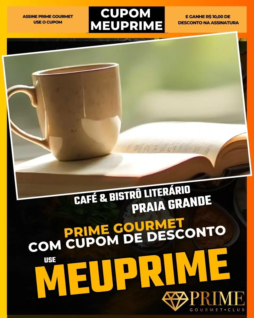 prime gourmet praia grande sp cupom meuprime café & bistrô literário