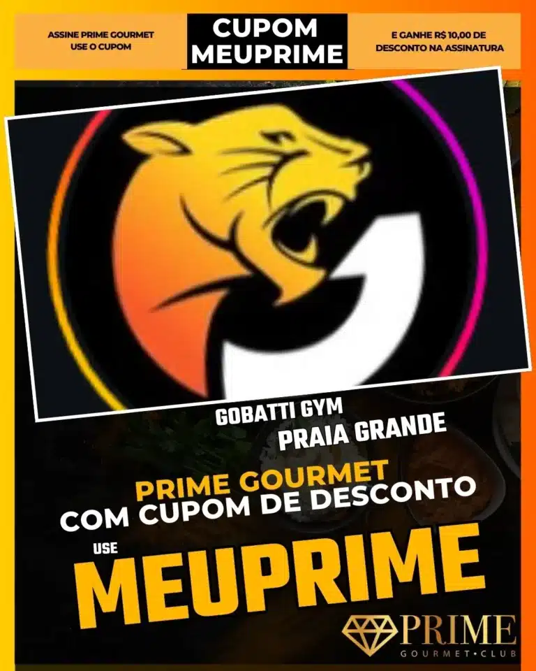 Gobatti Gym Praia Grande,Academia Vila Caiçara,Musculação Praia Grande,Prime Gourmet Desconto,Muay Thai PG,Treino em Dobro,Cupom MEUPRIME,Fitness