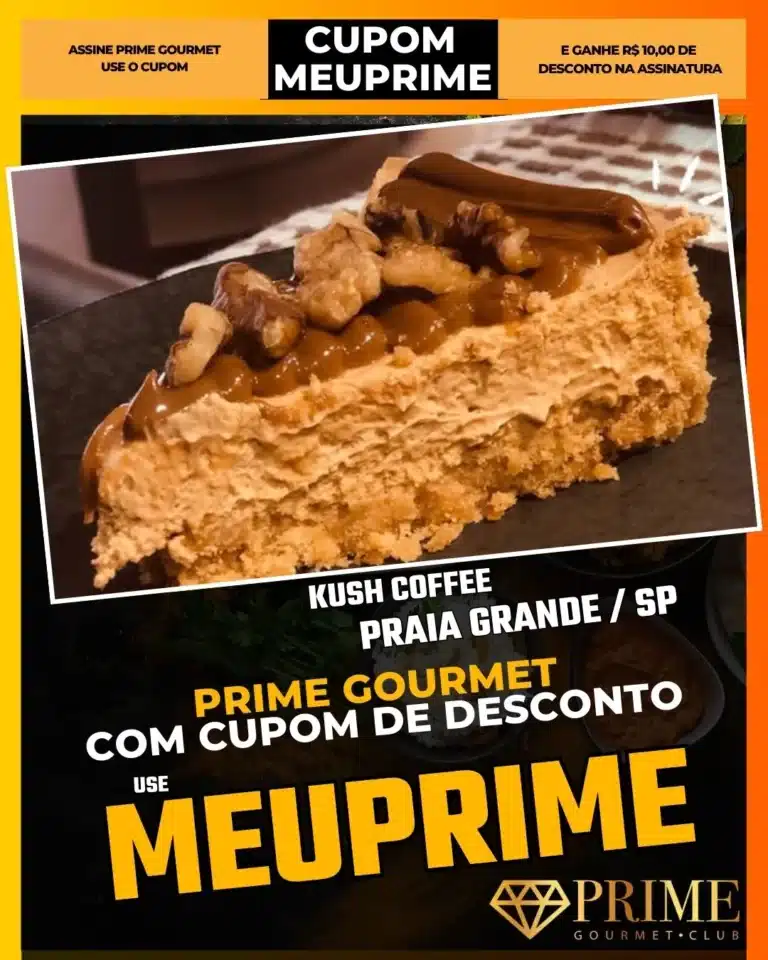 Kush Coffee Praia Grande,Café Especial Boqueirão,Cafeteria Sensorial,Prime Gourmet Desconto,Barista Praia Grande,Onde trabalhar remoto PG,Cupom MEUPRIME,Café Filtrado