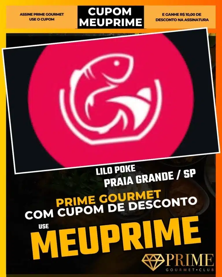 Lilo Poke Praia Grande,Poke em Dobro,Comida Havaiana PG,Prime Gourmet Desconto,Restaurante Saudável,Pós-treino Praia Grande,Cupom MEUPRIME,Lifestyle Praia
