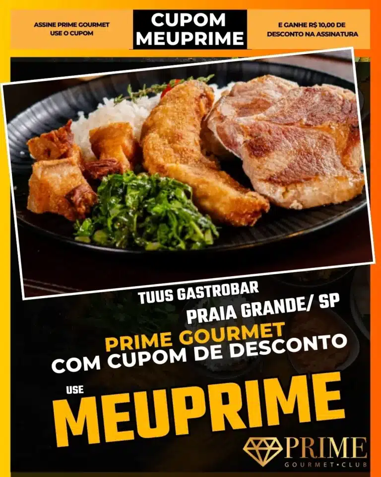 Tuus Gastrobar,Jantar Romântico PG,Drinks Autorais Praia Grande,Prime Gourmet Desconto,Alta Gastronomia PG,Onde ir à noite,Cupom MEUPRIME,Bar Canto do Forte