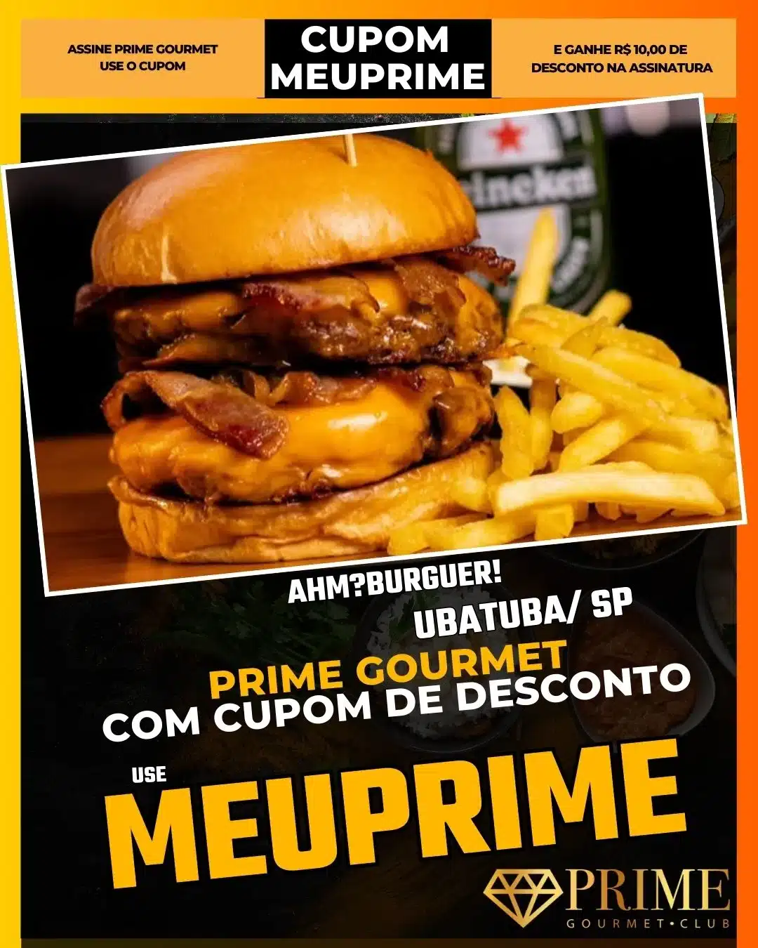 prime gourmet ubatuba sp cupom meuprime ahmburguer