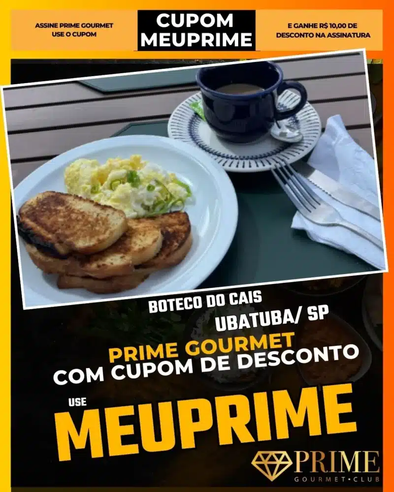 prime gourmet ubatuba sp cupom meuprime boteco do cais