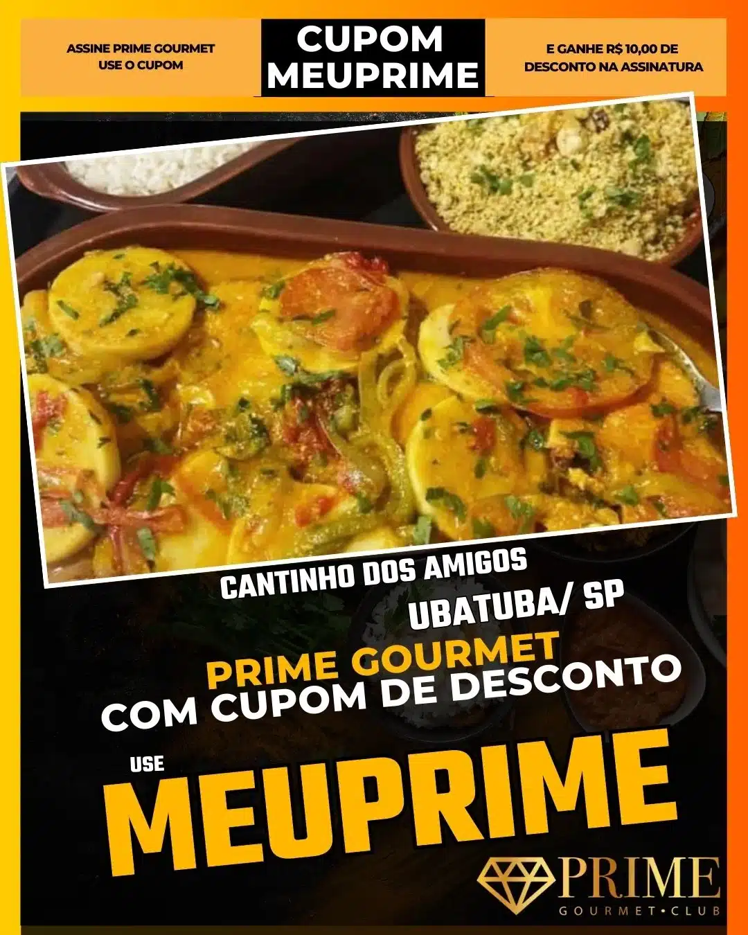 prime gourmet ubatuba sp cupom meuprime cantinho dos amigos