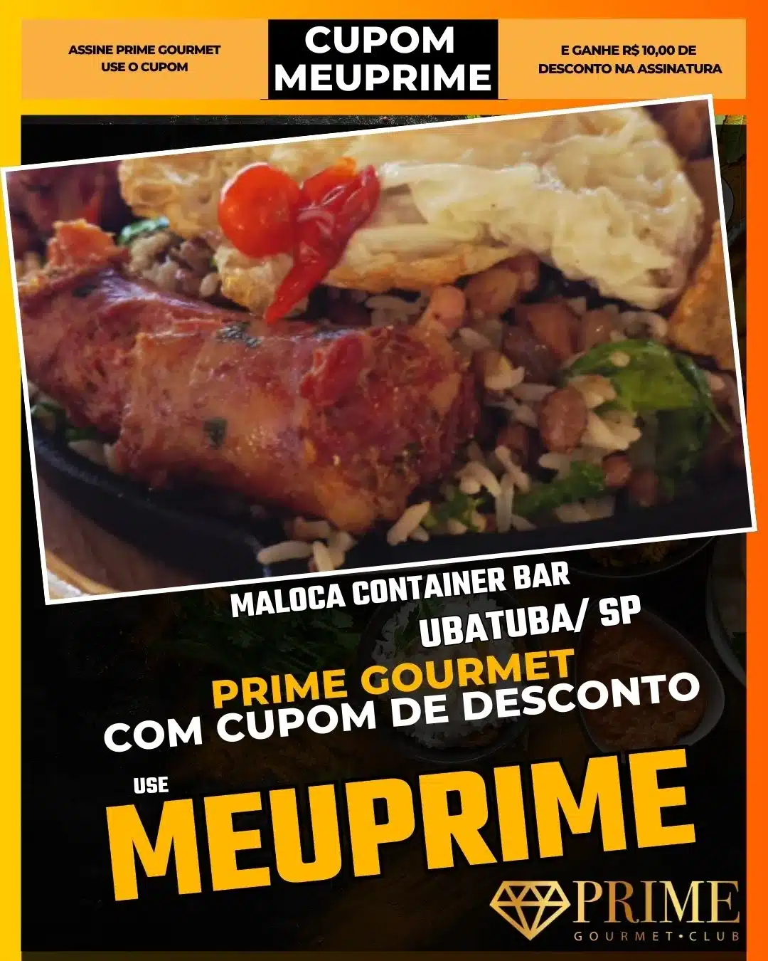 prime gourmet ubatuba sp cupom meuprime maloca container bar