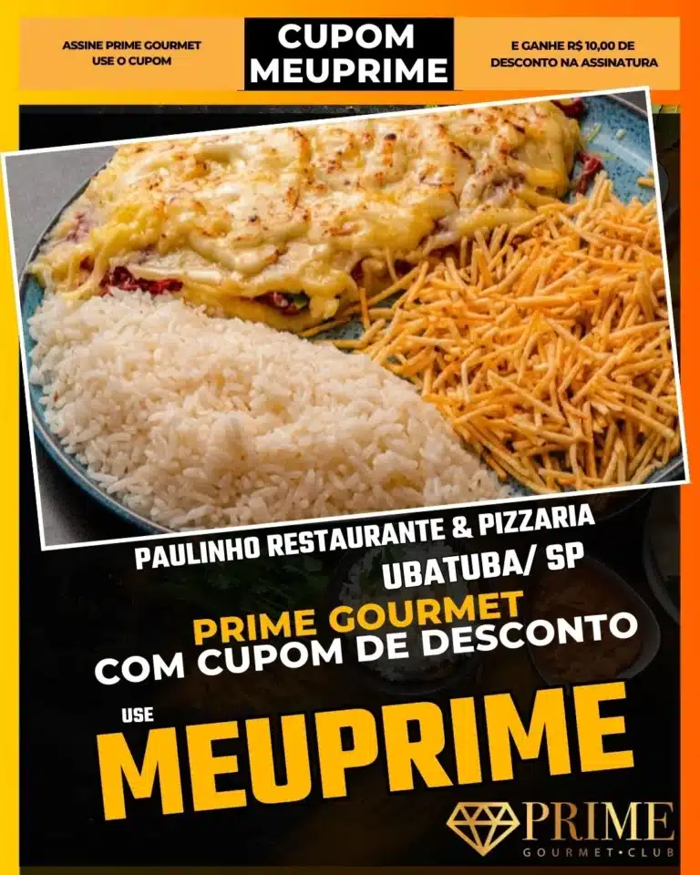 Paulinho Restaurante Ubatuba,Pizzaria Centro Ubatuba,Almoço Barato,Prime Gourmet Desconto,Pizza Calabresa,Onde comer família,Cupom MEUPRIME,Restaurante Tradicional