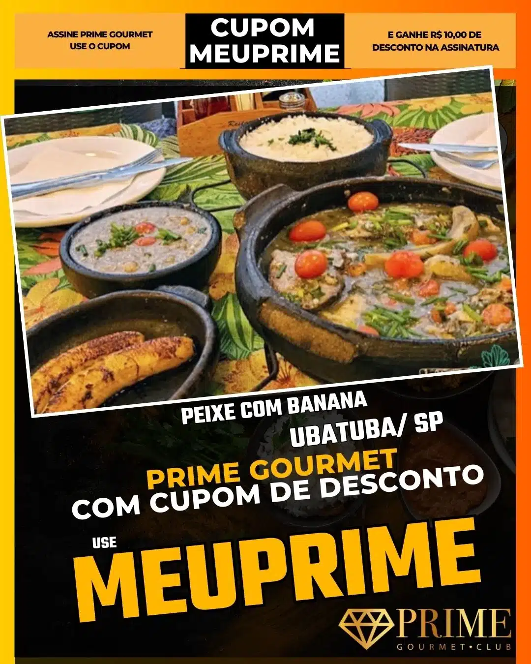 prime gourmet ubatuba sp cupom meuprime peixe com banana