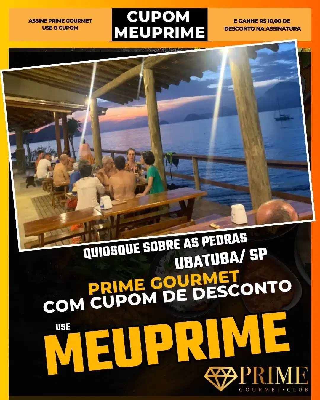 prime gourmet ubatuba sp cupom meuprime quiosque sobre as pedras