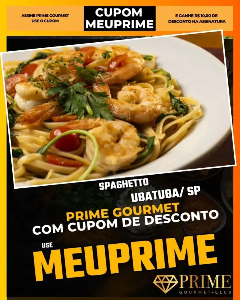 prime gourmet ubatuba sp cupom meuprime spaghetto