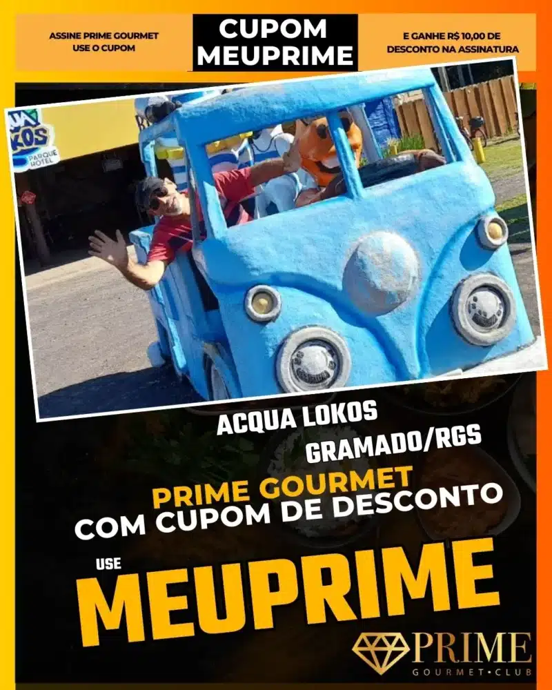 Acqua Lokos,Parque Aquático RS,Prime Gourmet Desconto,Montanha Russa,Bate-volta Gramado,Cupom MEUPRIME,Diversão Litoral,Hotel Fazenda