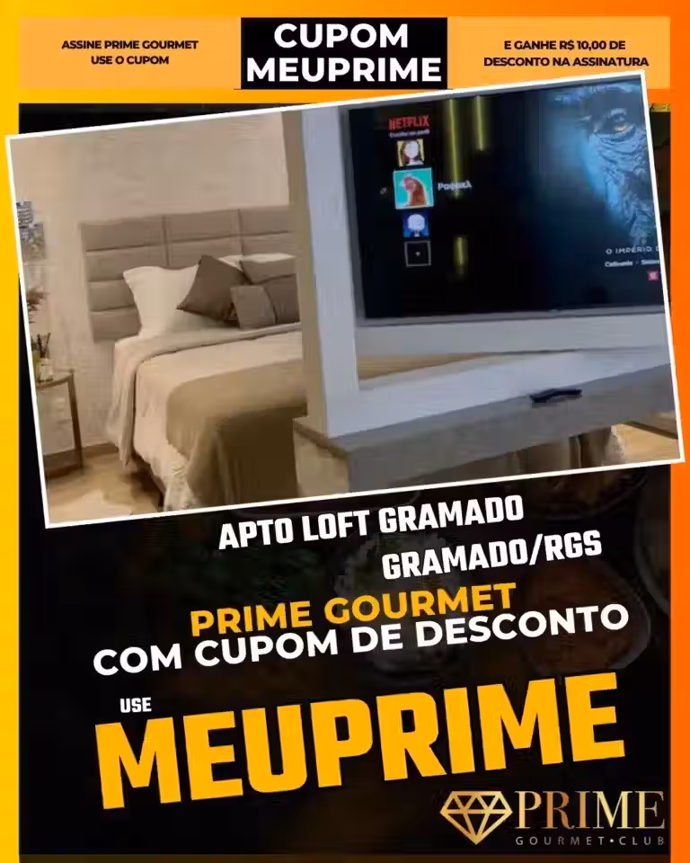 Apto Loft Gramado,Aluguel Temporada Casal,Prime Gourmet Desconto,Airbnb Estiloso,Loft Centro,Cupom MEUPRIME,Hospedagem Moderna,Fim de Semana