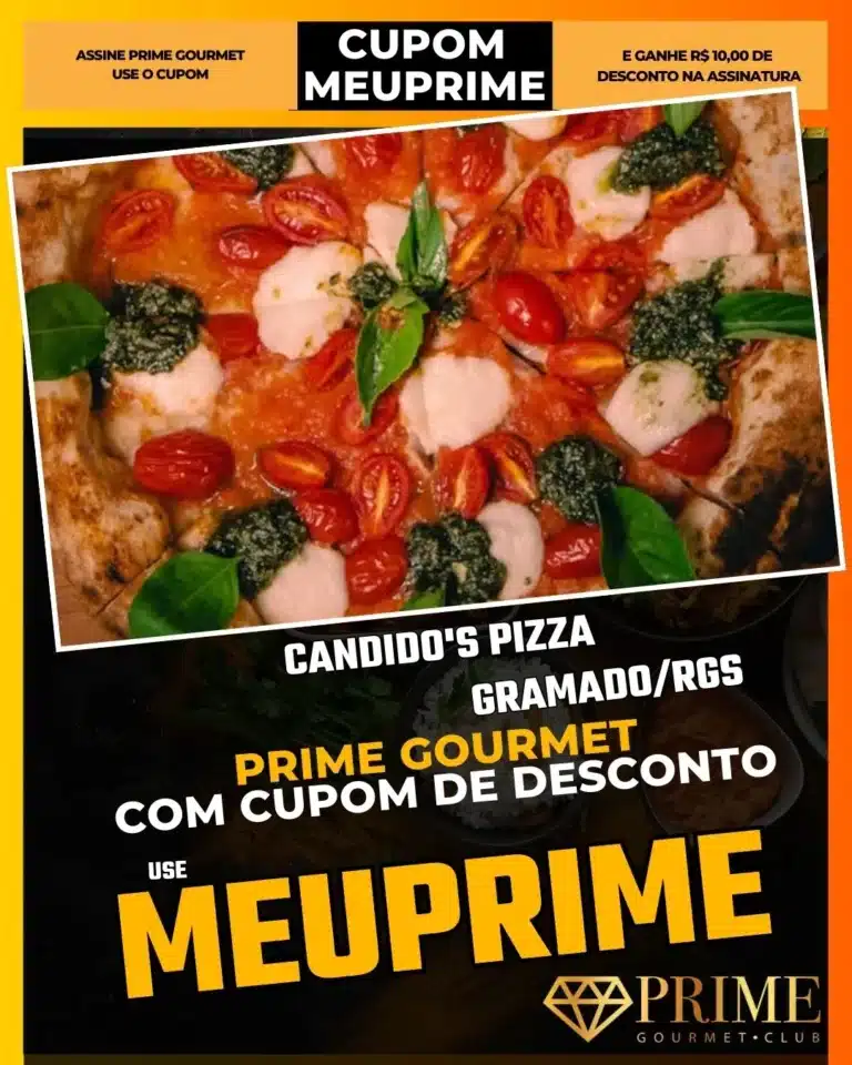 Candido's Pizza Gramado,Pizza Gourmet,Prime Gourmet Desconto,Jantar Romântico,Pizza Artesanal,Cupom MEUPRIME,Onde comer pizza,Restaurante Centro