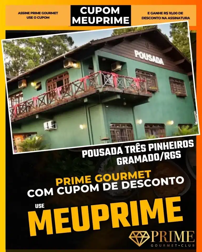 Pousada Três Pinheiros Gramado,Hospedagem Barata Gramado,Prime Gourmet Desconto,Pousada com Jardim,Diária Grátis,Cupom MEUPRIME,Onde dormir barato,Turismo Econômico
