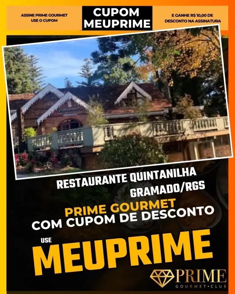 Restaurante Quintanilha Gramado,Almoço Lago Joaquina,Prime Gourmet Desconto,Buffet Premium,Comida Variada,Cupom MEUPRIME,Restaurante com Vista,Gastronomia Brasileira
