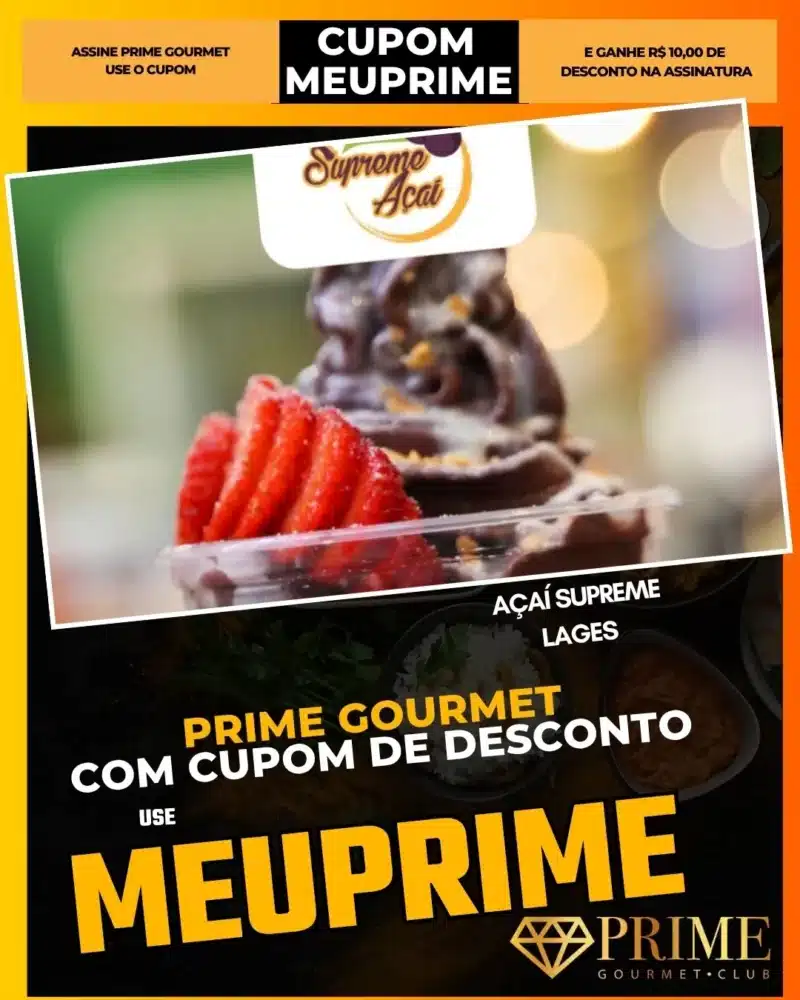 Promoção de açaí com cupom de desconto