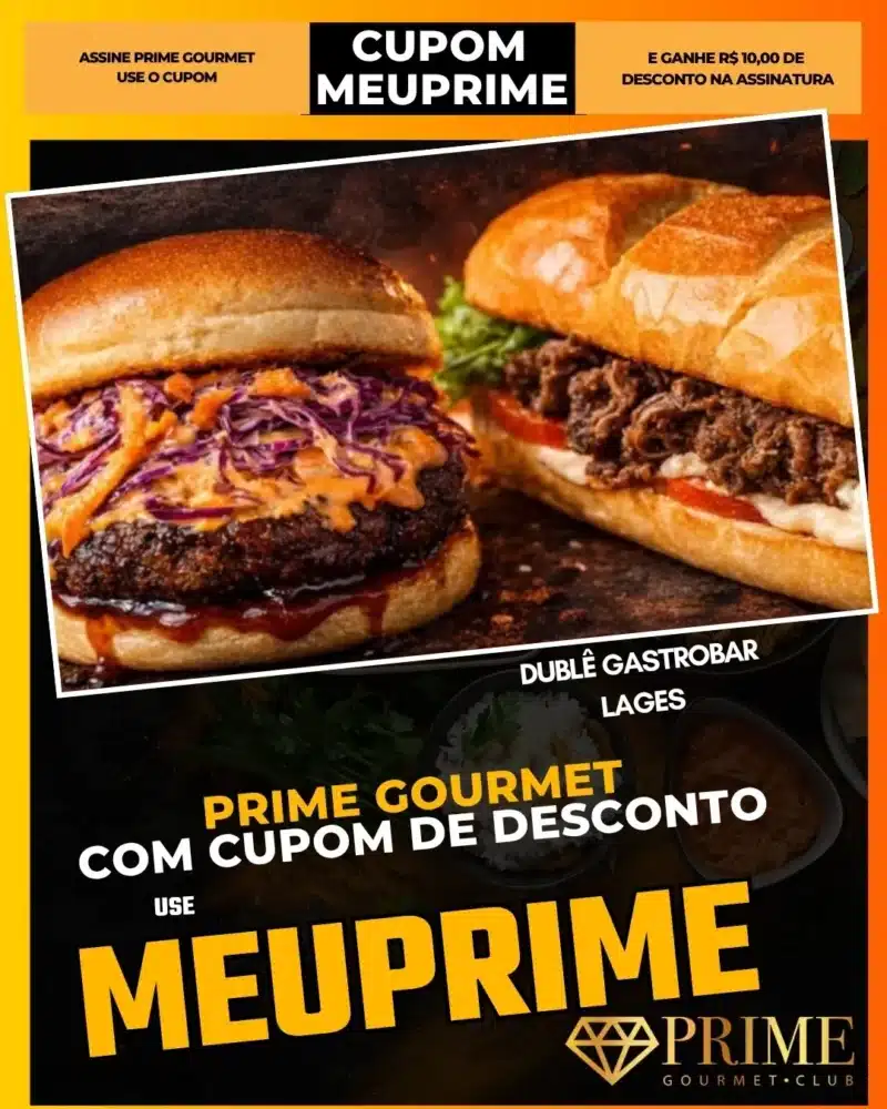 Hambúrgueres gourmet com cupom de desconto