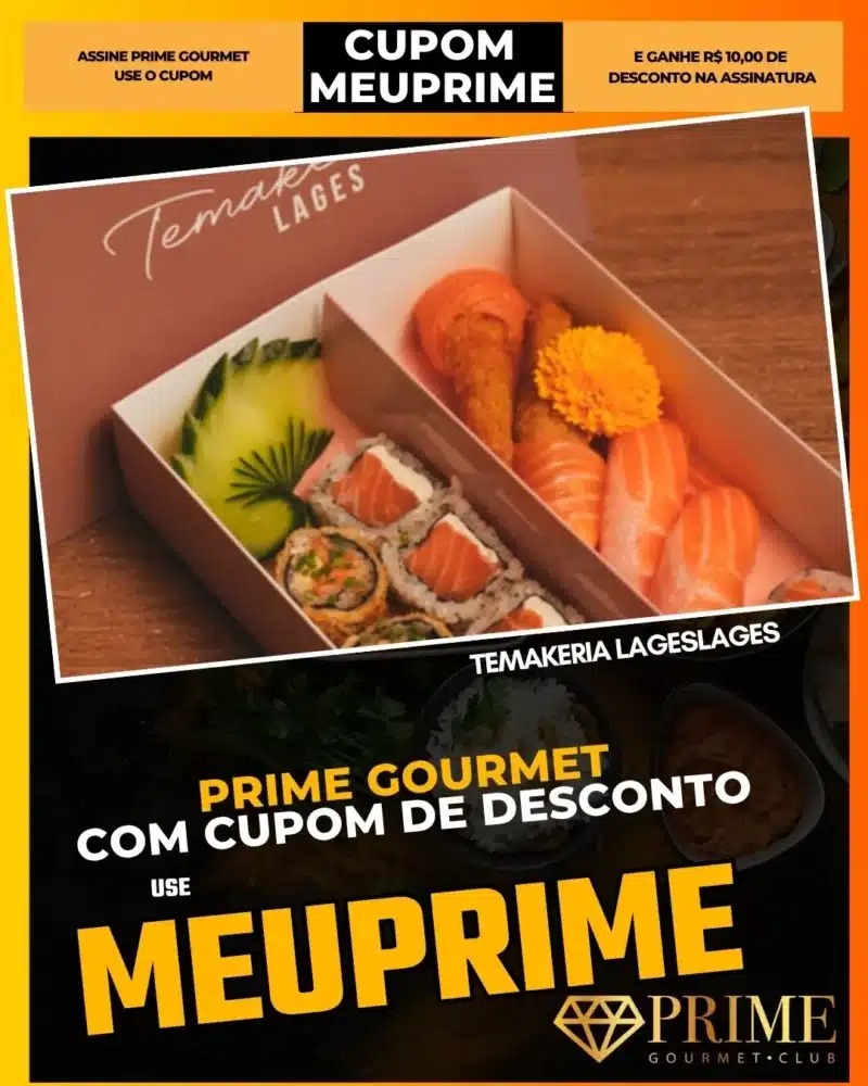Combo de sushi com cupom MEUPRIME Prime Gourmet
