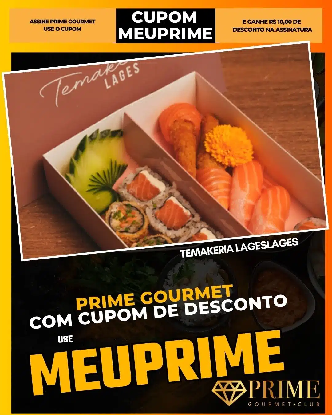 Combo de sushi com cupom MEUPRIME Prime Gourmet