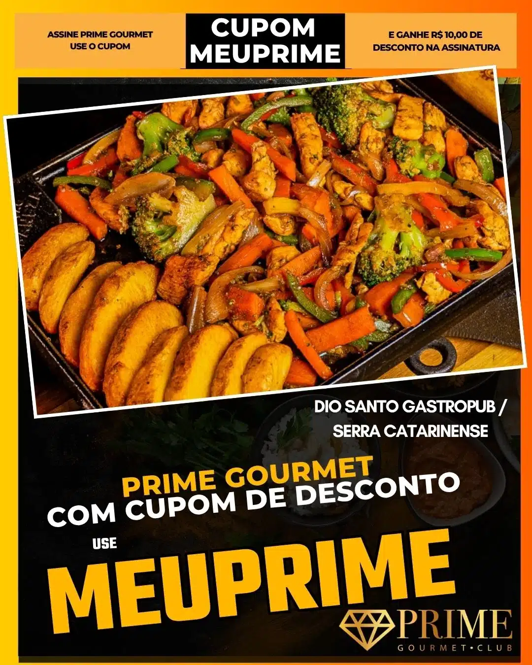 prime gourmet cupom meuprime serra catarinense dio santo gastropub