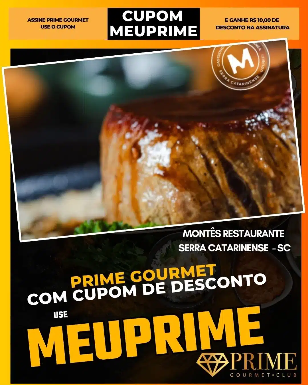 prime gourmet cupom meuprime serra catarinense montês restaurante