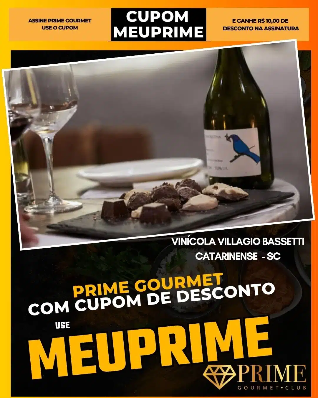 prime gourmet cupom meuprime serra catarinense vinícola villagio bassetti