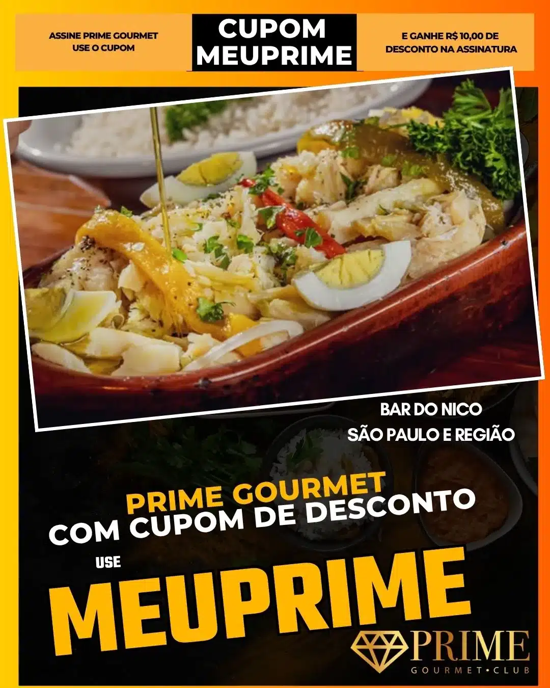 prime gourmet cupom meuprime são paulo bar do nico