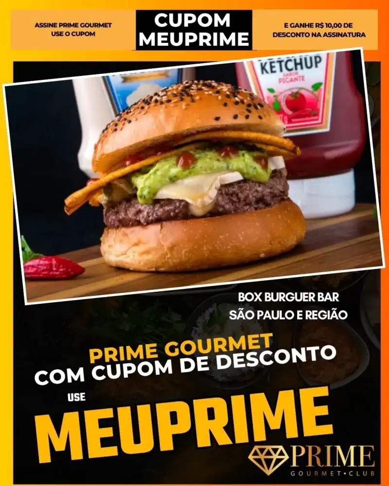 prime gourmet cupom meuprime são paulo box burguer bar